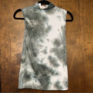 Olive Tiedye Ribbed Tank